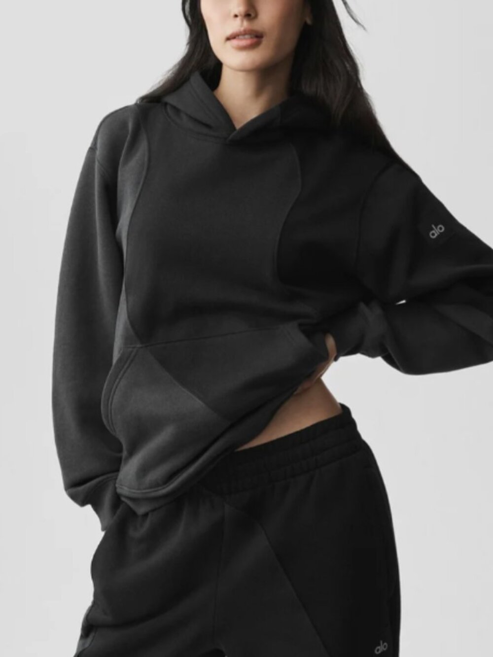 ALO Yoga Make Waves Hoodie Vintage Black Tonal XS